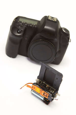Camera shutter spare part unmounted from digital slr body