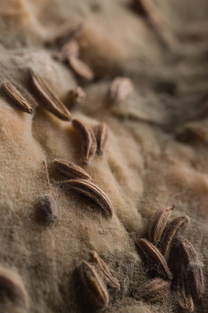 Several weeks old mold developed on bread roll