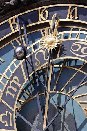 detail of astronomical clock of old town hall, old town square, prague