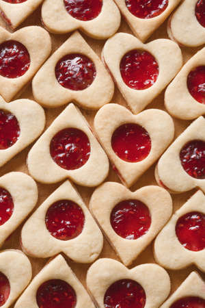 closeup of traditional czech christmas pastry with marmeladeの写真素材