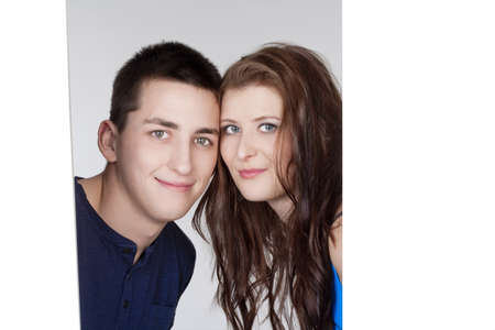 portrait of a young couple looking 