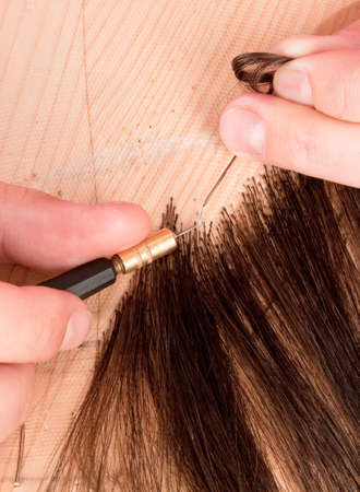 Professional Wigmaker - Closeup of Working Toolの写真素材