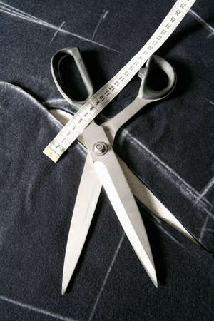 Tailor Tools of Trade - Scissors and Tape Measure.
