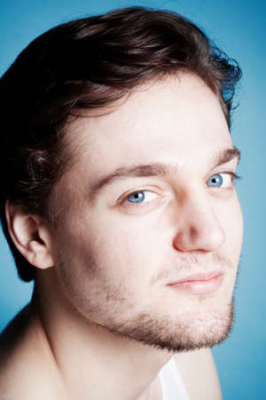 Portrait of a Young Man with Brown Hair.の写真素材