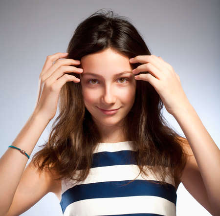 Portrait of a Preadolescent Girl with Brown Hair