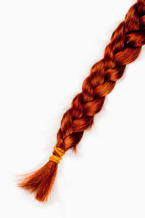 Braid of Artificial Hair Isolated on White Background.の写真素材