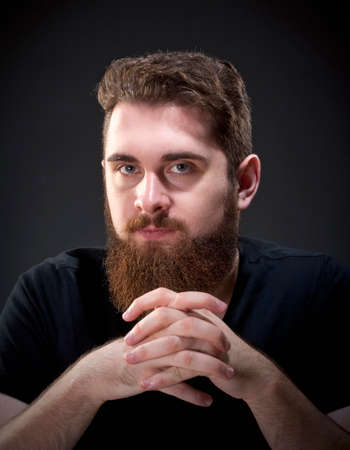Portrait of a Teenage Hipster with Beard