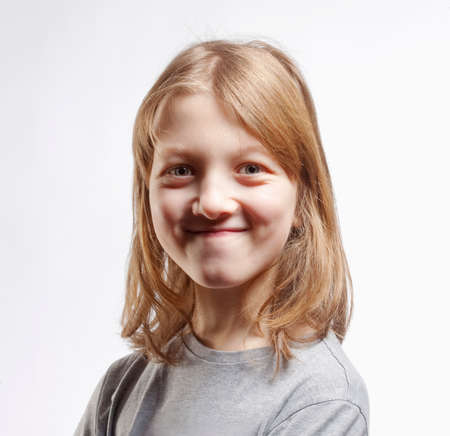 Portrait of a girl with long blond hairの写真素材
