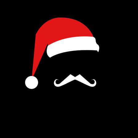 Santa's Hat and Beard with backgroundのイラスト素材