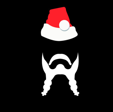 Santa's Hat and Beard with backgroundのイラスト素材