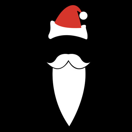 Santa's Hat and Beard with backgroundのイラスト素材