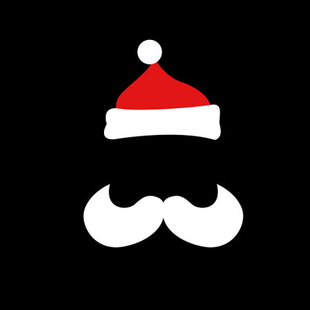 Santa's Hat and Beard with backgroundのイラスト素材