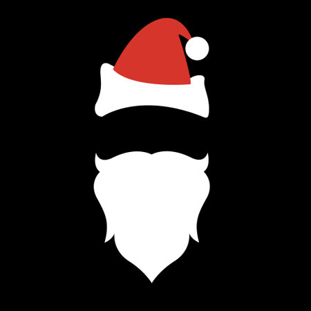 Santa's Hat and Beard with backgroundのイラスト素材