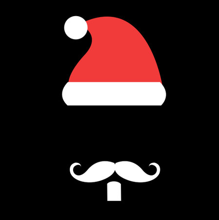 Santa's Hat and Beard with backgroundのイラスト素材