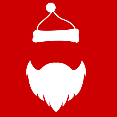 Santa's Hat and Beard with backgroundのイラスト素材