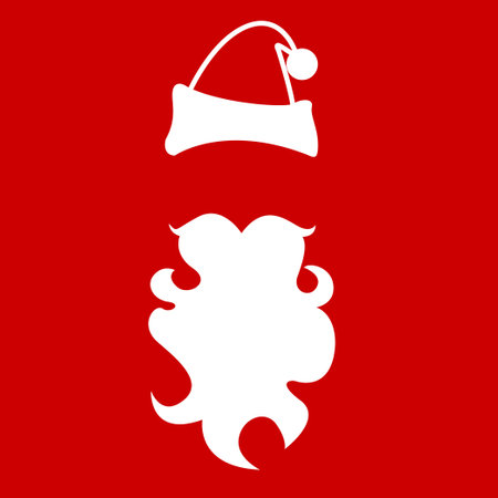 Santa's Hat and Beard with backgroundのイラスト素材