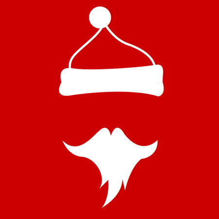 Santa's Hat and Beard with backgroundのイラスト素材