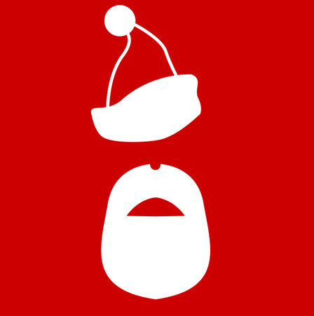 Santa's Hat and Beard with backgroundのイラスト素材