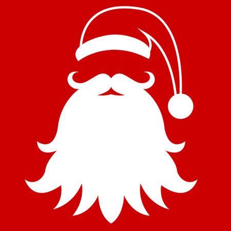 Santa's Hat and Beard with backgroundのイラスト素材