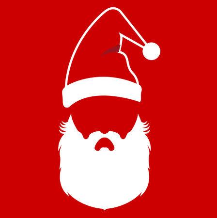 Santa's Hat and Beard with backgroundのイラスト素材