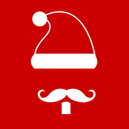 Santa's Hat and Beard with backgroundのイラスト素材