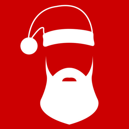 Santa's Hat and Beard with backgroundのイラスト素材