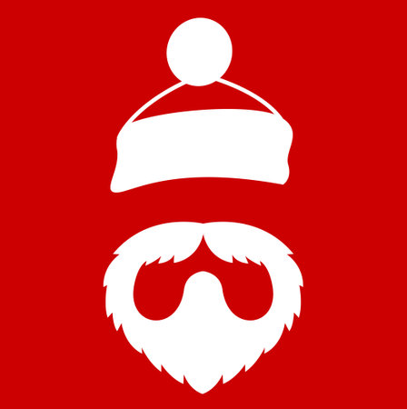 Santa's Hat and Beard with backgroundのイラスト素材