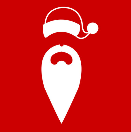 Santa's Hat and Beard with backgroundのイラスト素材