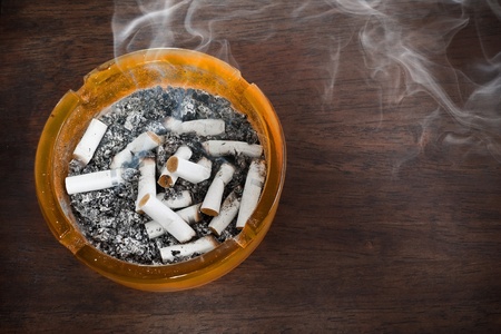 cigarettes in a ashtrayの写真素材