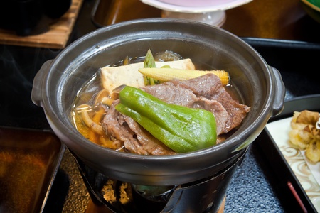Hida Beef in a Hot Pot の写真素材