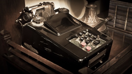 Vintage Calculator Sepia Toningの写真素材