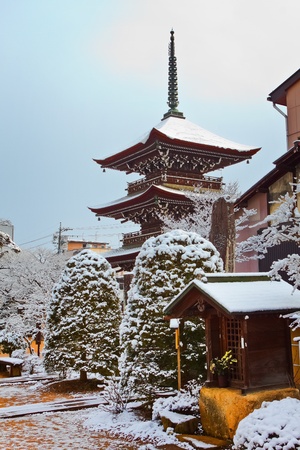 TAKAYAMA, JAPAN - MARCH 26  Hida Kokubunji Temple situated 5 minutes walk from the station, it is the oldest temple in Takayama built in 746 by Emperor Shomu on March 26 , 2012 in Takayama, Japan  のeditorial素材