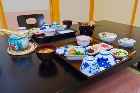 Set of Japanese Traditional Full Course Mealの写真素材