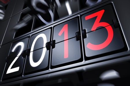 Year 2013 Flipping Panelの写真素材