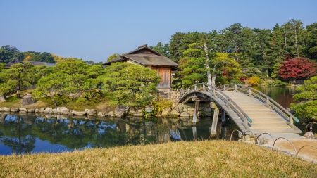 Shima-Jaya Teahouse at Koraku-en garden in Okayamaのeditorial素材