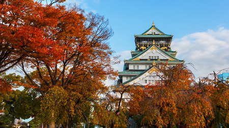  Osaka Castle in autumnのeditorial素材