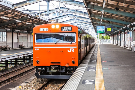 OSAKA, JAPAN - NOVEMBER 18  Loop Line in Osaka, Japan on November 18, 2013  A railway line in Japan...