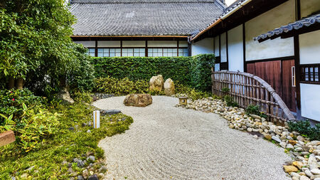 Rock garden at Shoren-in Temple in Kyotoのeditorial素材