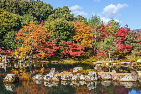Tenryuji Sogenchi Pond Garden in Kyotoの写真素材