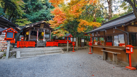 Nonomiya-jinja shrine at Arashiyama in KyotoKYOTO, JAPAN - NOVEMBER 19  Nonomiya-jinja in Kyoto, Japan on November 19, 2013  a Shinto shrine in the Arashiyama district on the west side of the city of Kyoto in Kyoto prefectureのeditorial素材