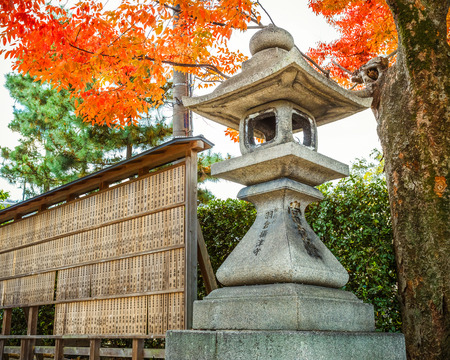 Stone lanterna at Fushimi Inari-taisha shrine in Kyotoのeditorial素材