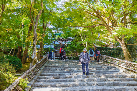 KYOTO, JAPAN - NOVEMBER 20  Ryoan-ji Temple in Kyoto, Japan on November 20, 2013  Unidentified...