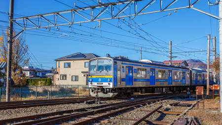 FUJIKAWAGUCHIKO, JAPAN - NOVEMBER 23  Fujikyuko Line in Fujikawaguchiko, Japan on November 23, 2013 ...