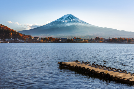 Mt  Fuji in  at Kawaguchiko lake in Japanの写真素材