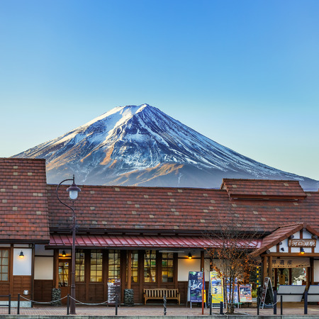 Fujikawaguchiko, Japan - November 23 2013  Kawaguchiko Station is a railway station on the Fujikyuko Line in Fujikawaguchiko, Yamanashi, Japan, operated by Fuji Kyukoのeditorial素材