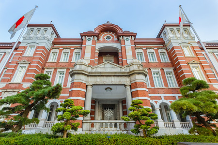 TOKYO, JAPAN - NOVEMBER 26  Tokyo Station in Tokyo, Japan on November 24, 2013  Open in 1914, a major a railway station near the Imperial Palace grounds and Ginza commercial districtのeditorial素材