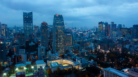 View from Tokyo Tower in Tokyo, Japanのeditorial素材