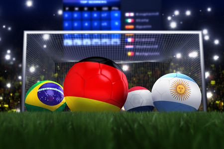 3D rendering of Germany football team in the year 2014 in a football stadiumの写真素材