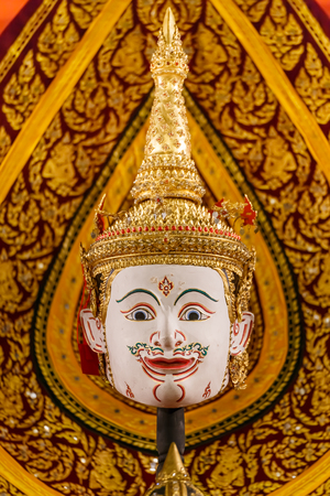 Hua Khon  Thai Traditional Mask  Used in  Khon  - Thai traditional dance of the Ramayana Epic SagaHua Khon  Thai Traditional Mask  Used in  Khon  - Thai traditional dance of the Ramayana Epic Sagaの写真素材