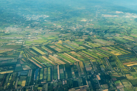 Aerial Shot on a landscape of the Outskirts of Bangkokの写真素材
